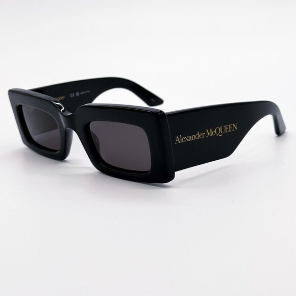 NEW ALEXANDER MCQUEEN SUNGLASSES SQUARE BLACK ALEXANDER MCQUEEN AM0433S 001 main image 4